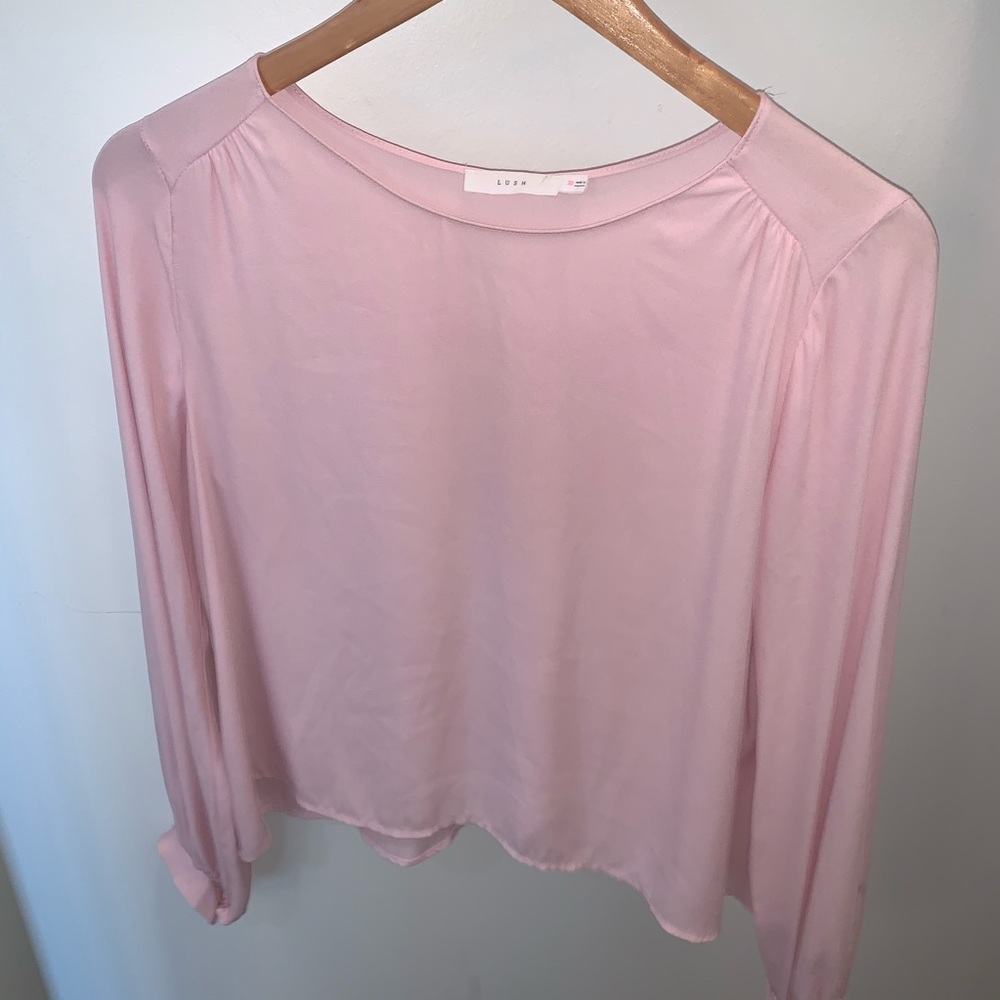 Long Sleeve Pink Blouse